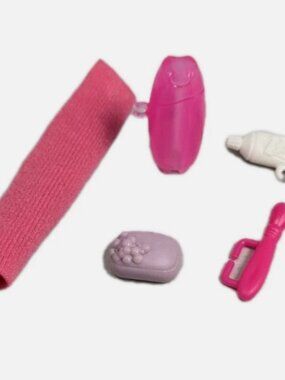 LOT Barbie Accessories Bathroom Set Doll Shampoo Soap Toothpaste Brush Towel Toy